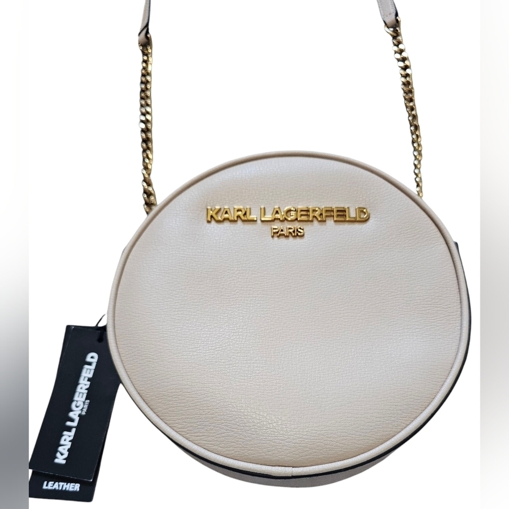 Karl Lagerfeld Paris Maybelle Round Crossbody Bag In Color Shell, New With Tags - Picture 2 of 10